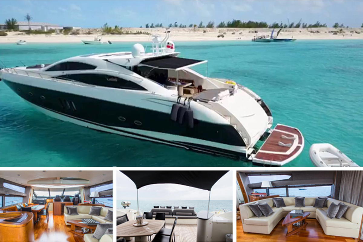 85ft Sunseeker Black Yacht in Turks and Caicos for charter Boat rentals